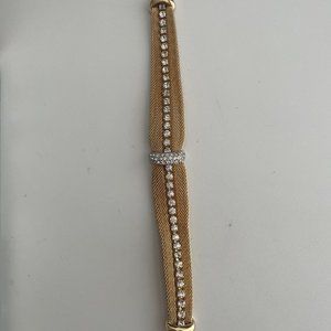 Vintage Boucher Gold Mesh and Rhinestone Bracelet
